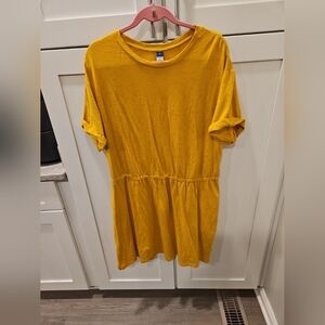 Old Navy Maize Yellow T-shirt Dress, Elastic Waist XL Knee Length
